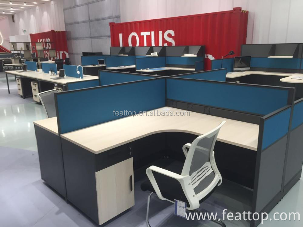 2017 New Modern White Color Metal Frame Modular 6 Person Office Workstation And Mesh Chair For Sale